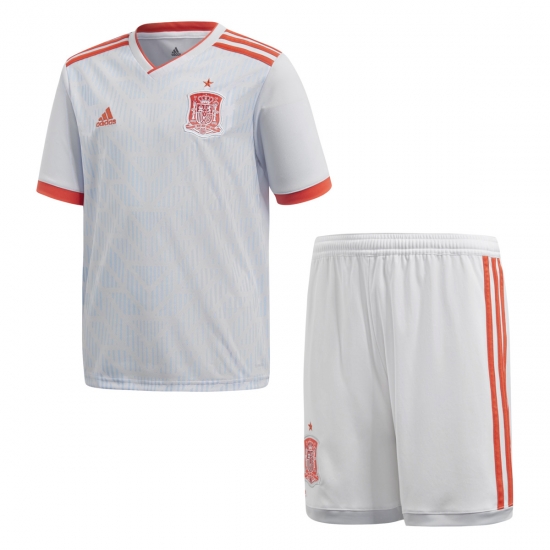 Spain 2018 FIFA World Cup Away Kids Soccer Kit Children Shirt And Shorts - Click Image to Close