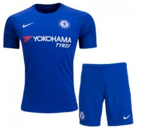 Chelsea 2017/18 Home Soccer Jersey Uniform (Shirt+Shorts)