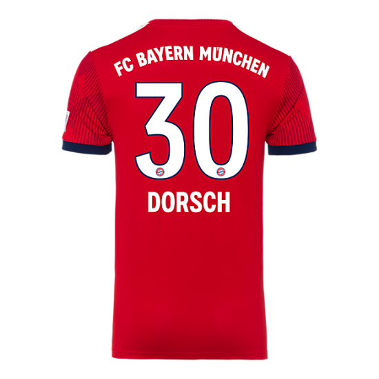 Bayern Munich 2018/19 Home 30 Dorsch Shirt Soccer Jersey - Click Image to Close