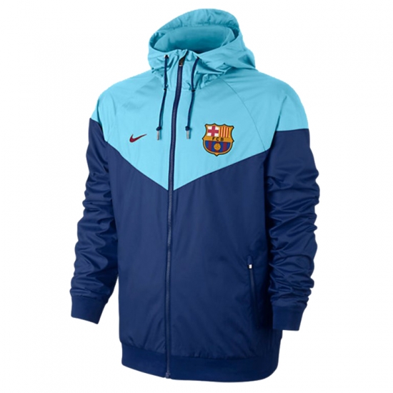 Barcelona 2017/18 Blue Woven Windrunner Jacket - Click Image to Close