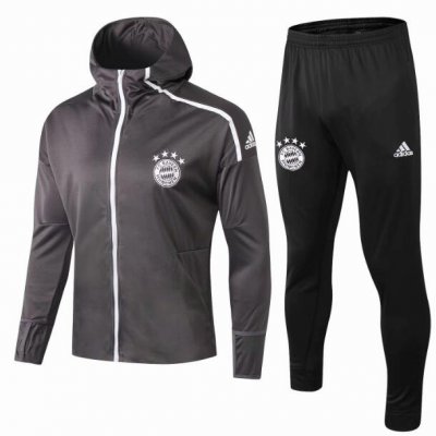 Bayern Munich 2018/19 Grey Training Suit (ZNE Hoodie Jacket+Trouser)