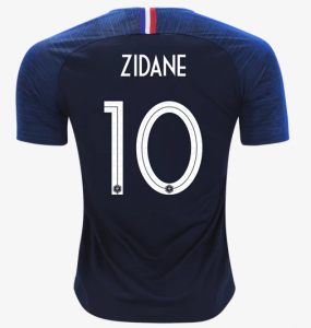 France 2018 World Cup Home Zinedine Zidane Shirt Soccer Jersey