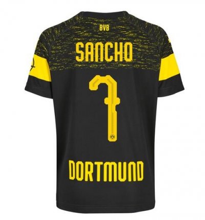 Borussia Dortmund 2018/19 Sancho 7 Away Shirt Soccer Jersey