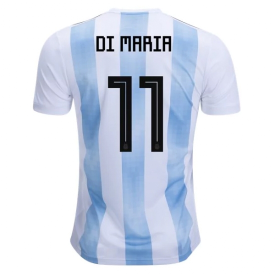 Argentina 2018 World Cup Home Angel Di Maria #11 Shirt Soccer Jersey - Click Image to Close