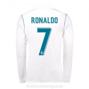 Real Madrid 2017/18 Home Ronaldo #7 Long Sleeved Shirt Soccer Jersey