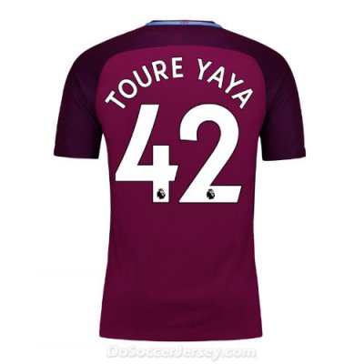 Manchester City 2017/18 Away Yaya Toure #42 Shirt Soccer Jersey