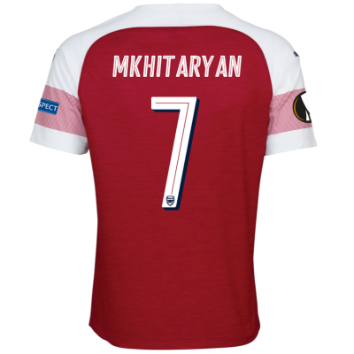 Arsenal 2018/19 Henrikh Mkhitaryan 7 UEFA Europa Home Shirt Soccer Jersey