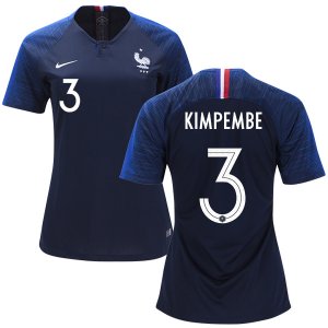 France 2018 World Cup PRESNEL KIMPEMBE 3 Women's Home Shirt Soccer Jersey