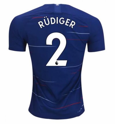 Chelsea 2018/19 Home Antonio Rudiger 2 Shirt Soccer Jersey