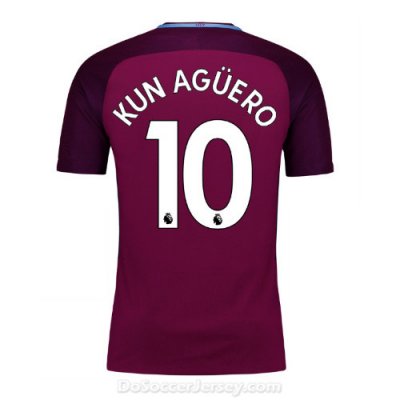 Manchester City 2017/18 Away Kun Aguero #10 Shirt Soccer Jersey
