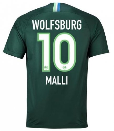 VfL Wolfsburg 2018/19 MALLI 10 Home Shirt Soccer Jersey