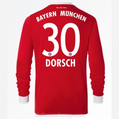 Bayern Munich 2017/18 Home Dorsch #30 Long Sleeved Soccer Shirt