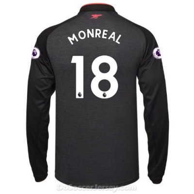 Arsenal 2017/18 Third MONREAL #18 Long Sleeved Shirt Soccer Jersey