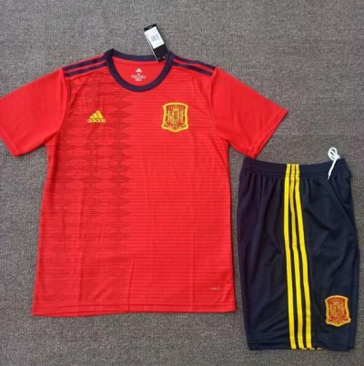 Spain 2019 World Cup Home Soccer Kits (Shirt+Shorts)