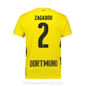 Borussia Dortmund 2017/18 Home Zagadou #2 Shirt Soccer Jersey
