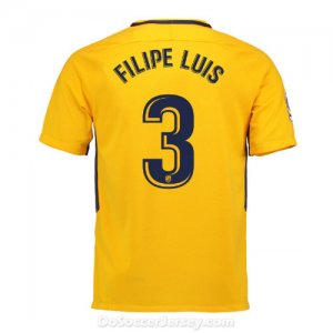 Atlético de Madrid 2017/18 Away Filipe Luis #3 Shirt Soccer Jersey