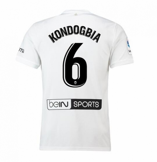 Valencia 2018/19 KONDOGBIA 6 Home Shirt Soccer Jersey - Click Image to Close