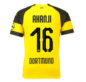 Borussia Dortmund 2018/19 Akanji 16 Home Shirt Soccer Jersey