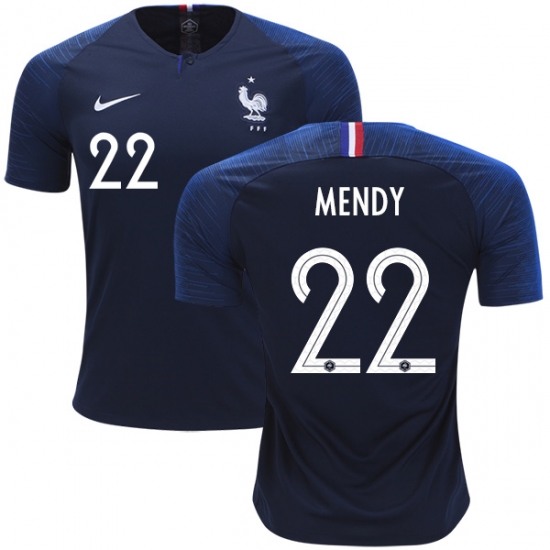 France 2018 World Cup BENJAMIN MENDY 22 Home Shirt Soccer Jersey - Click Image to Close