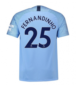 Manchester City 2018/19 Fernandinho 25 Home Shirt Soccer Jersey