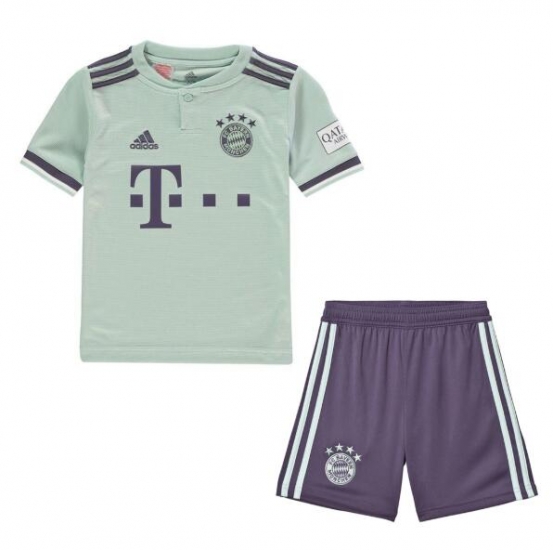 Bayern Munich 2018/19 Away Kids Soccer Jersey Kit Children Shirt + Shorts - Click Image to Close