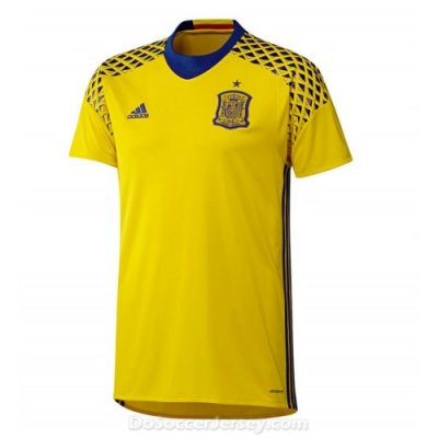 Spain 2016/17 Goalkeeper Yellow Shirt Soccer Jersey