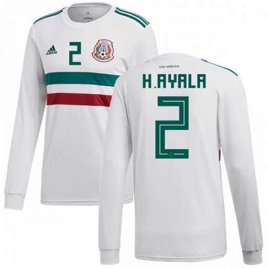 Mexico 2018 World Cup Away HUGO AYALA 2 Long Sleeve Shirt Soccer Jersey - Click Image to Close