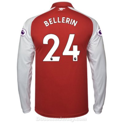 Arsenal 2017/18 Home BELLERIN #24 Long Sleeved Shirt Soccer Jersey