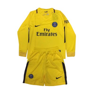 PSG 2017/18 Away Kids Long Sleeved Soccer Kit Children Shirt And Shorts