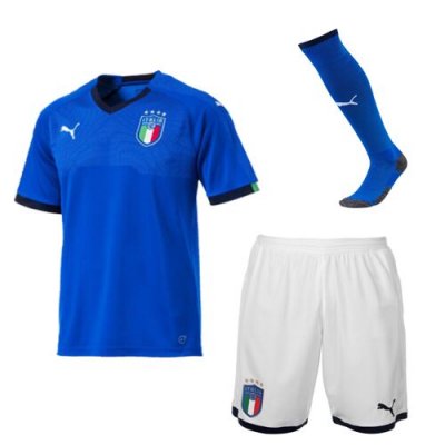 Italy Kids 2018/19 Home Soccer Children Kits (Shirt+Shorts+Socks)