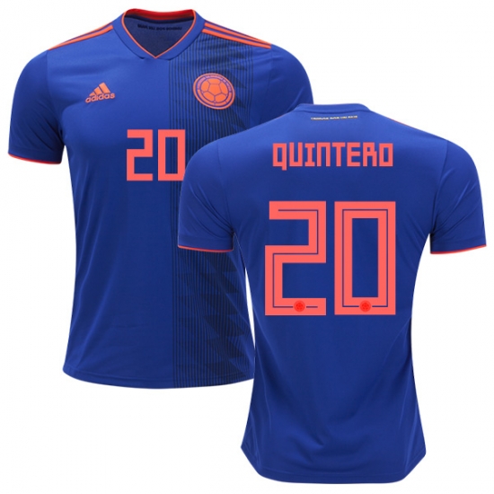 Colombia 2018 World Cup JUAN FERNANDO QUINTERO 20 Away Shirt Soccer Jersey - Click Image to Close