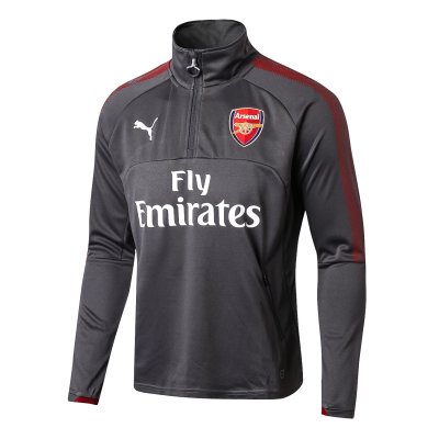 Arsenal 2017/18 Gray 1/4 Zip Squad Training Sweat Shirt Top
