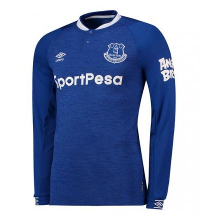 Everton 2018/19 Home Long Sleeved Shirt Soccer Jersey