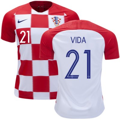 Croatia 2018 World Cup Home DOMAGOJ VIDA 21 Shirt Soccer Jersey