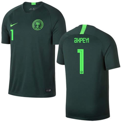 Nigeria Fifa World Cup 2018 Away Daniel Akpeyi 1 Shirt Soccer Jersey