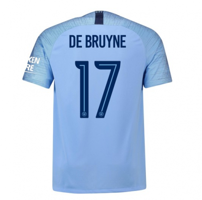 Manchester City 2018/19 De Bruyne 17 UCL Home Shirt Soccer Jersey