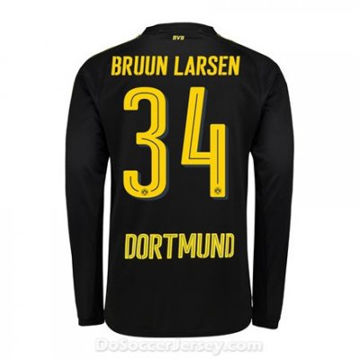 Borussia Dortmund 2017/18 Away Bruun Larsen #34 Long Sleeve Soccer Shirt