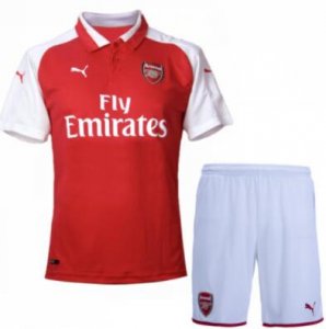 Arsenal 2017/18 Home Red Soccer Jersey Uniform (Shirt+Shorts)