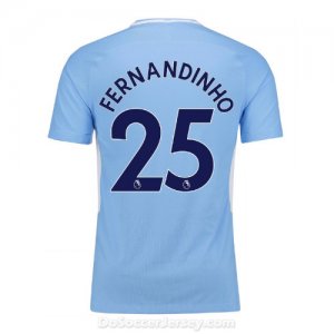 Manchester City 2017/18 Home Fernandinho #25 Shirt Soccer Jersey