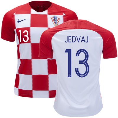 Croatia 2018 World Cup Home TIN JEDVAJ 13 Shirt Soccer Jersey