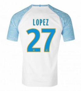 Olympique de Marseille 2018/19 LOPEZ 27 Home Shirt Soccer Jersey