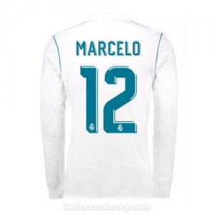 Real Madrid 2017/18 Home Marcelo #12 Long Sleeved Shirt Soccer Jersey