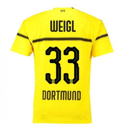 Borussia Dortmund 2018/19 Weigl 33 Cup Home Shirt Soccer Jersey