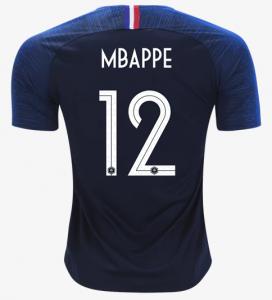 France 2018 World Cup Home Kylian Mbappé Shirt Soccer Jersey