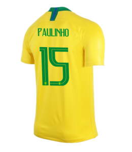 Brazil 2018 World Cup Home Paulinho Shirt Soccer Jersey