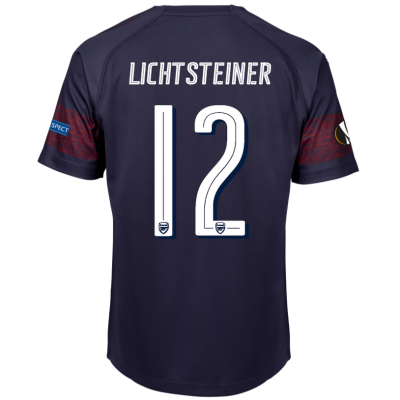Arsenal 2018/19 Stephan Lichtsteiner 12 UEFA Europa Away Shirt Soccer Jersey