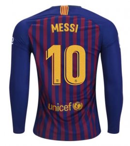Barcelona 2018/19 Home Lionel Messi 10 Long Sleeve Shirt Soccer Jersey