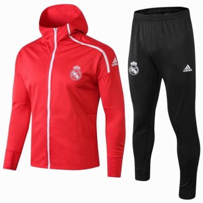 Real Madrid 2018/19 Red Training Suit (ZNE Hoodie Jacket+Trouser)
