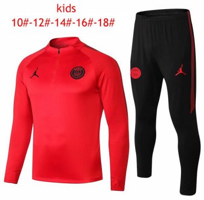Kids PSG x Jordan 2018/19 Training Suit (Red Sweat Shirt + Pants)
