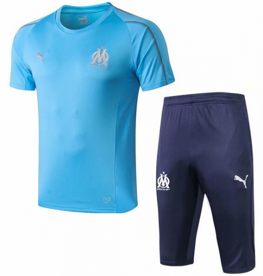 Olympique Marseille 2018/19 Light Blue Short Training Suit - Click Image to Close